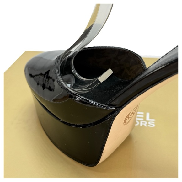 Michael Kors Martina Black Patent Leather Womens High Heels Size 8.5M - Picture 8 of 14